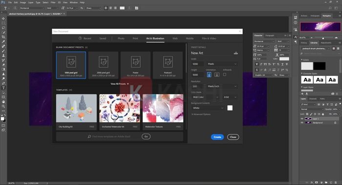 Giao diện Photoshop CC 2017