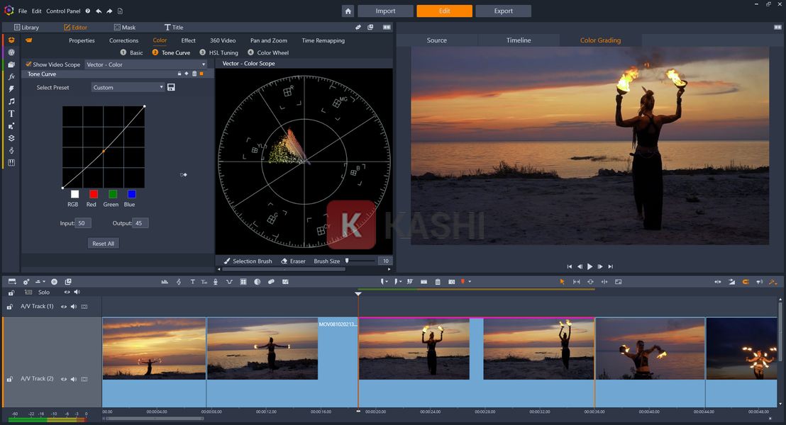 Giao diện phần mềm Pinnacle Studio Ultimate 25