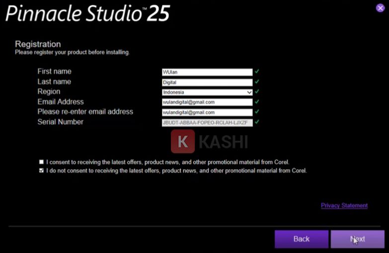 Tick vào "I do not consent..."
