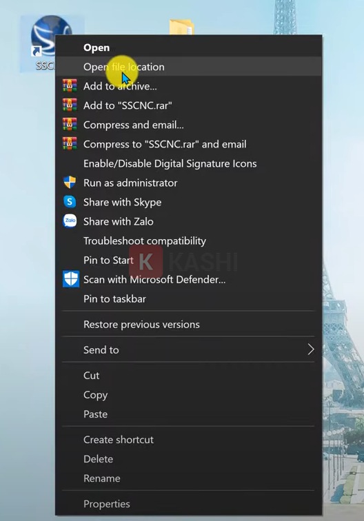 Chọn "Open file Location". 