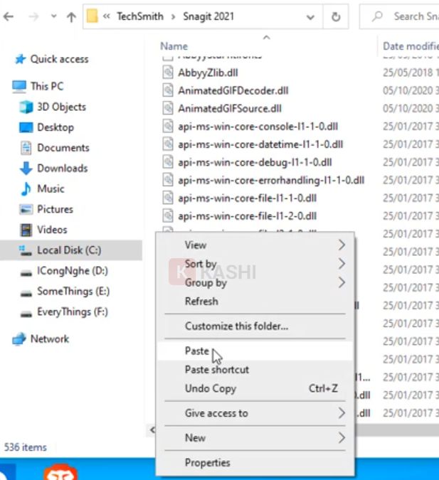 Dán file kích hoạt