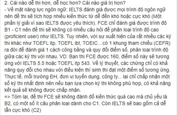 NÊN LỰA CHỌN FCE HAY IELTS?