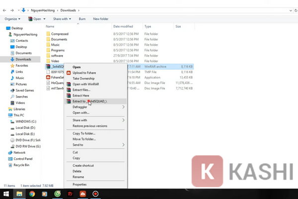 Giải nén file cài đặt