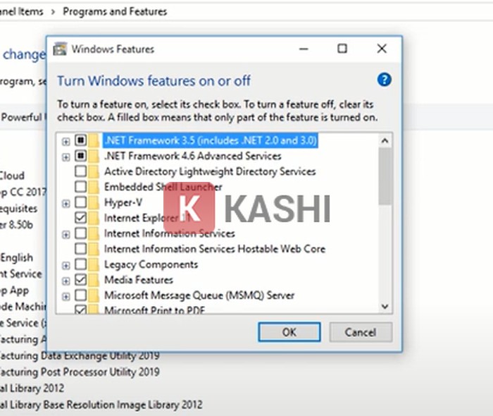 Kích hoạt Net Framework 3.5
