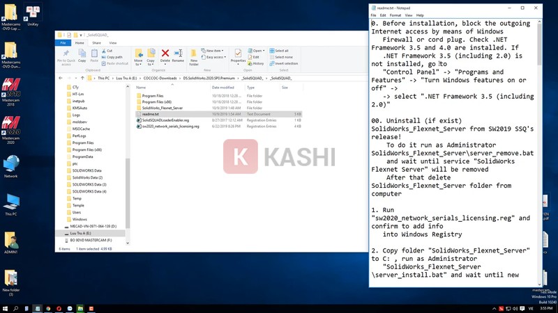 Mở file readme.txt
