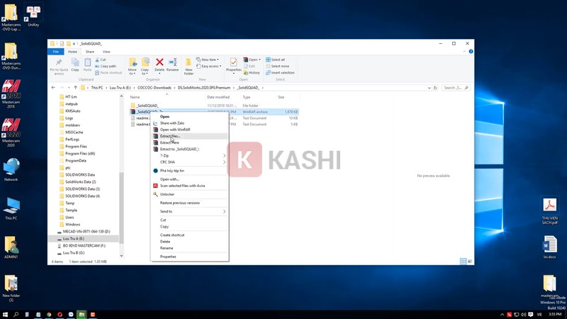 Chọn Extract Files
