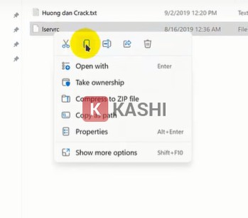 Sao chép file License