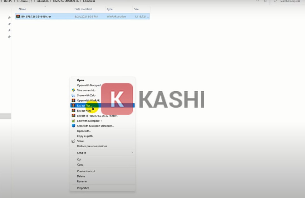 Giải nén file SPSS 26