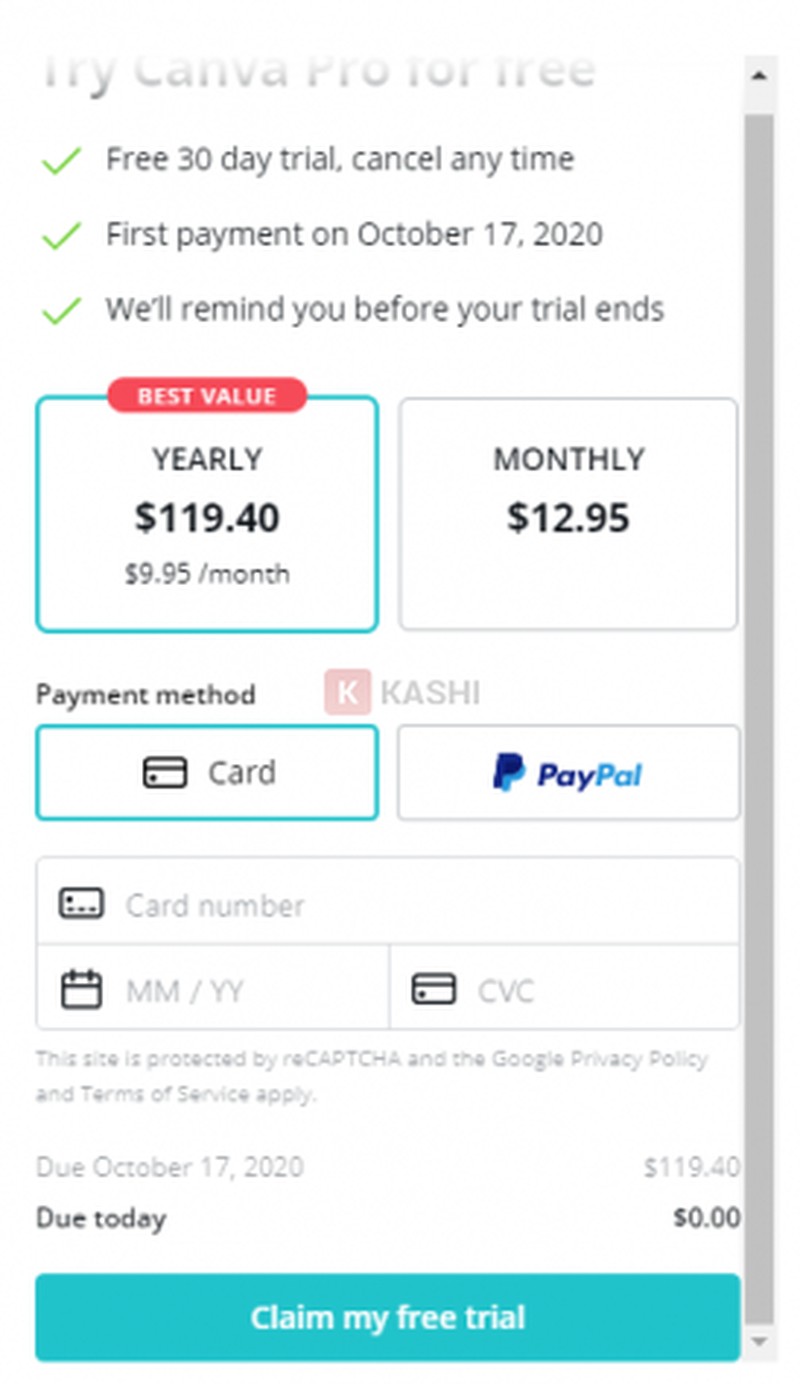 Dùng bằng visa ảo để không mất tiền 