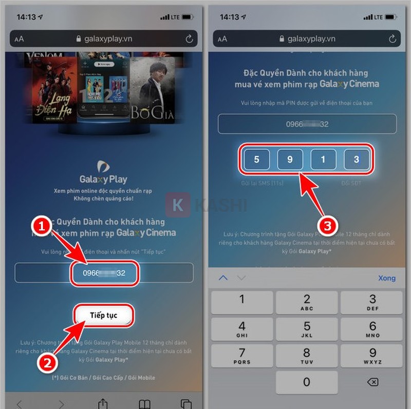 Giao diện đăng ký Galaxy Play