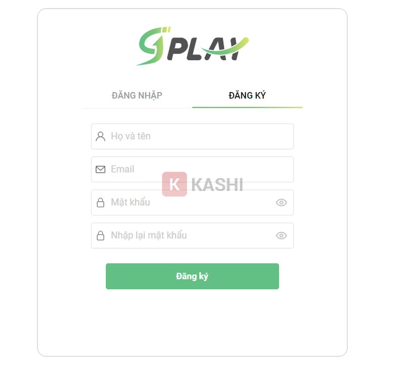 Giao diện đăng ký Đảo Kho Báu