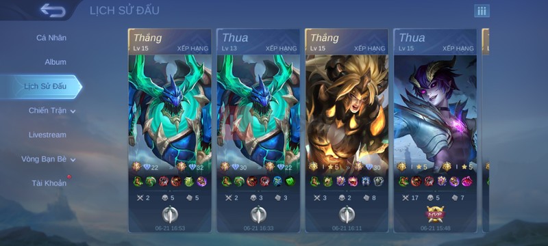 Thông tin Acc Mobile Legends 3