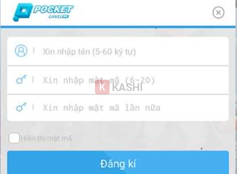 Điền thông tin vào biểu mẫu và chọn "Đăng ký"