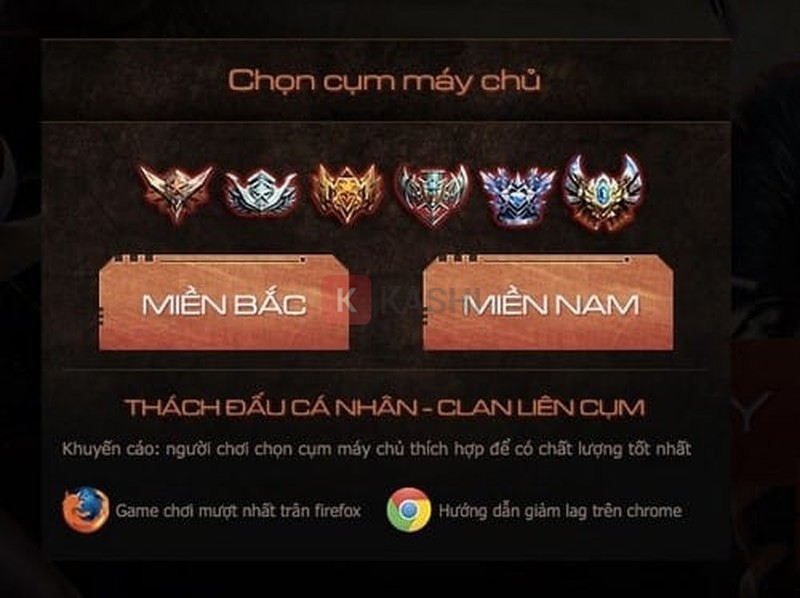 Chọn cụm game để bắt đầu chơi