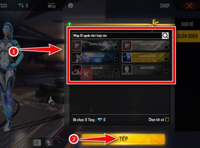 Nhập ID người nhận