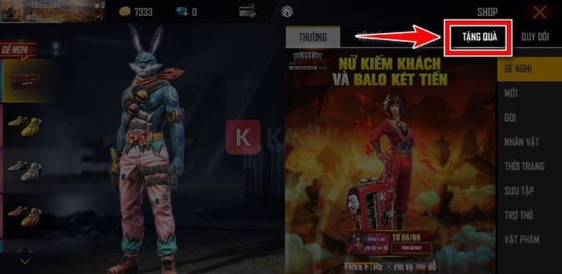 Tặng quà Free Fire