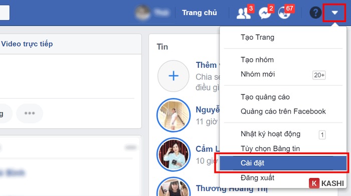 Vào mục Cài đặt