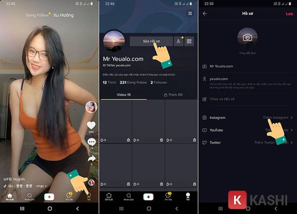 Thêm YouTube vào Tik Tok