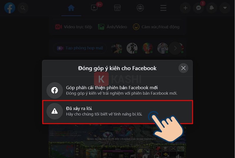 Chọn Đã xảy ra lỗi