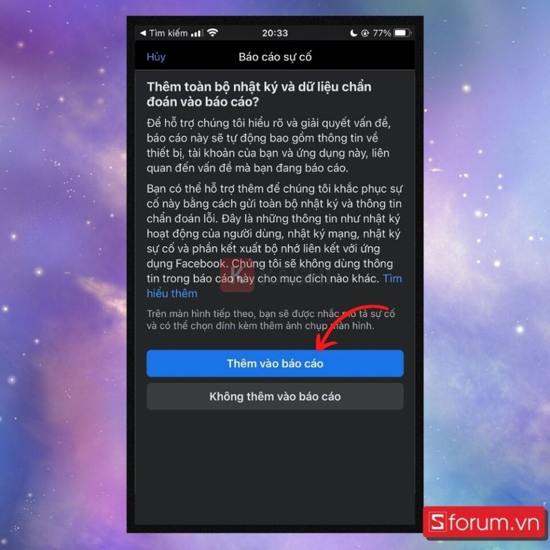Thêm thông tin vào báo cáo
