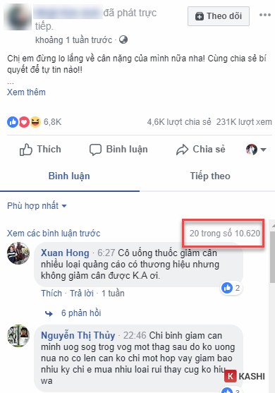 Minh họa về tương tác Facebook