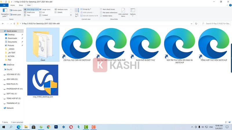 Mở thư mục crack