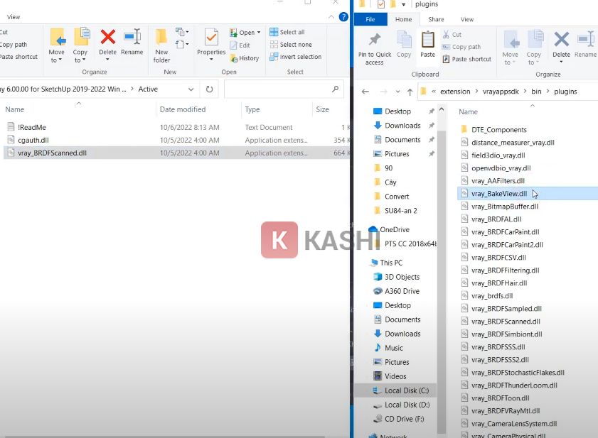 Sao chép file Vray_BRDFScanned.dll