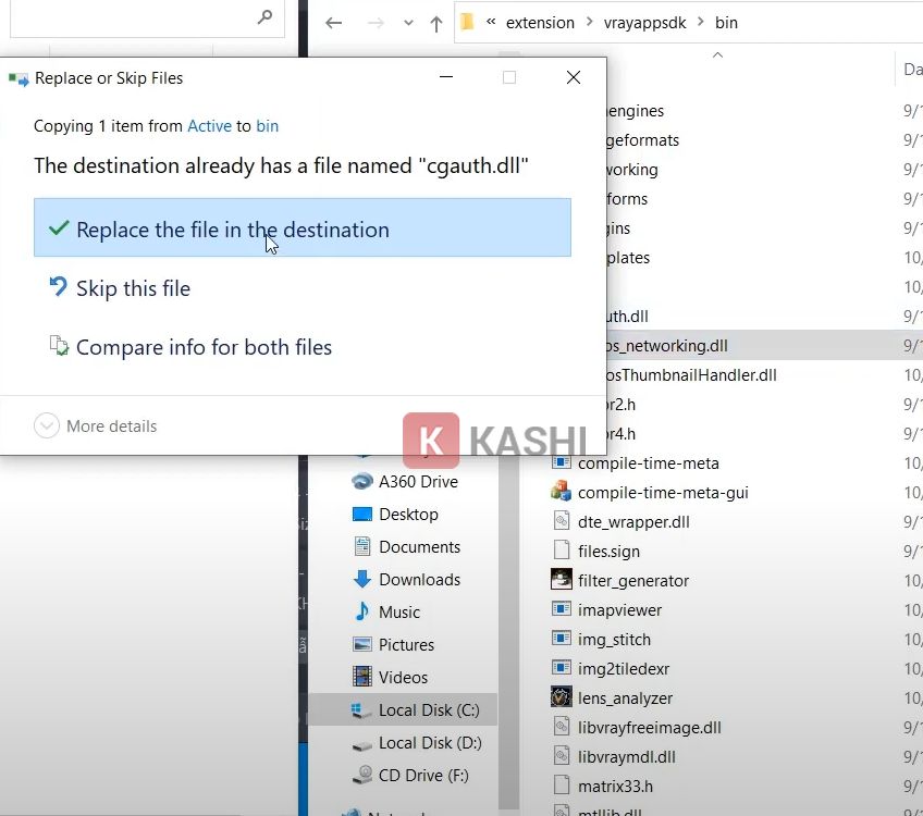 Ghi đè file cgauth.dll