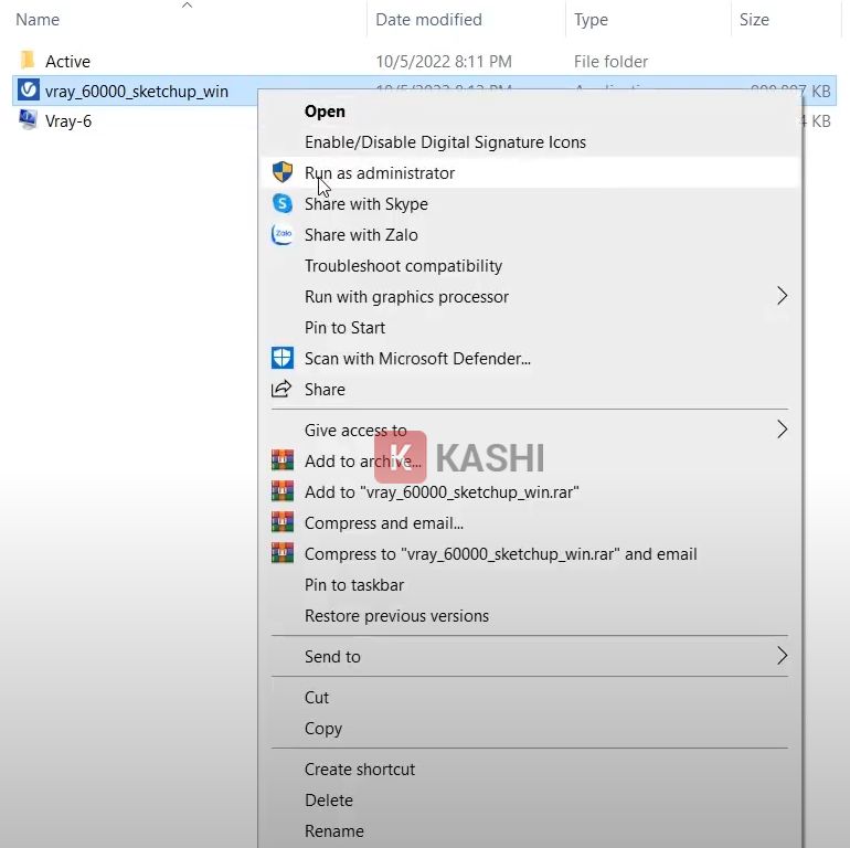 Chạy file cài đặt với quyền quản trị