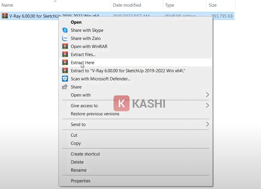 Giải nén file cài đặt