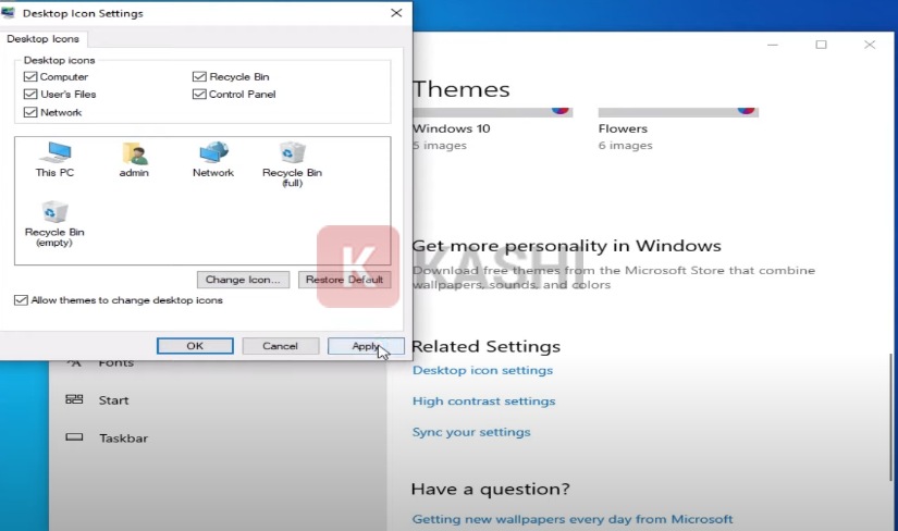 Hiển thị biểu tượng Desktop