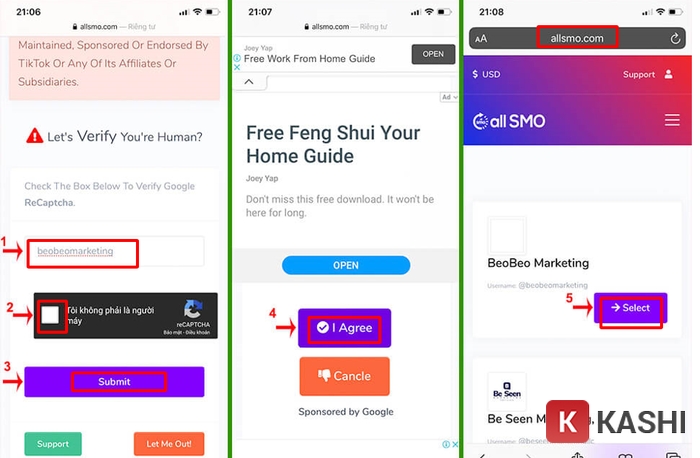 Thực hiện theo 5 thao tác