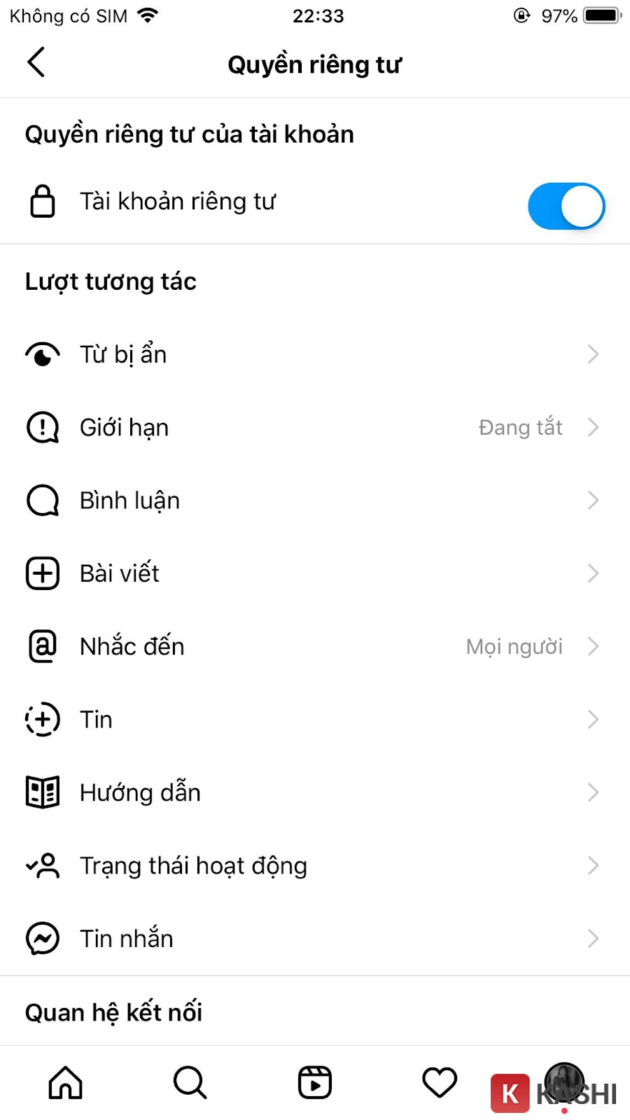 alt text: Hướng dẫn bật chế độ riêng tư trên Instagram