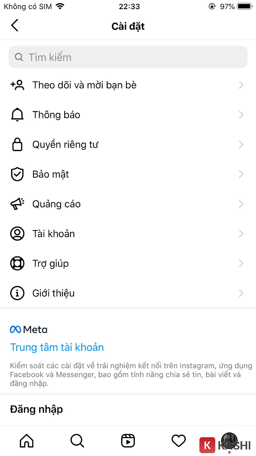 alt text: Hướng dẫn vào phần cài đặt quyền riêng tư trên Instagram
