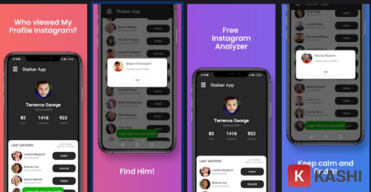 alt text: Giao diện ứng dụng Who Viewed Your Instagram Profile