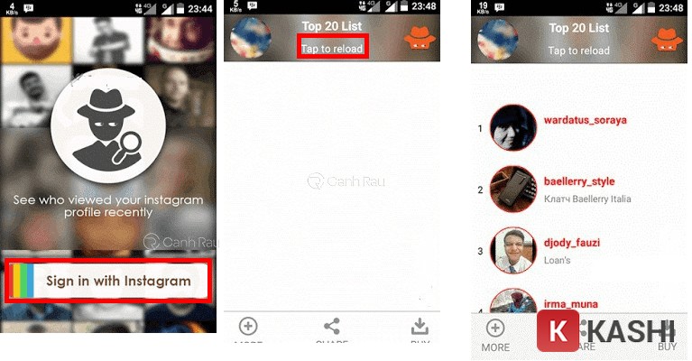 alt text: Giao diện ứng dụng Who Viewed My Insta Profile