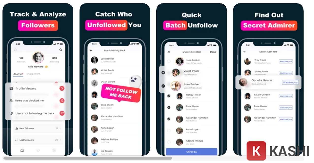 alt text: Giao diện ứng dụng Follower Insight