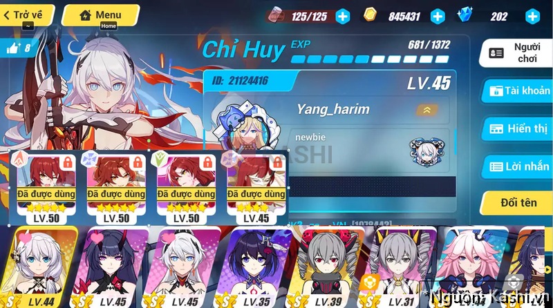 Acc Honkai Impact 3 Level 45