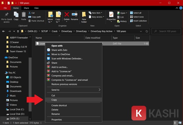 Kích hoạt Driver Easy - Bước chọn file License