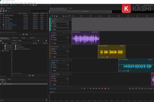 Các công cụ trong Adobe Audition 2023