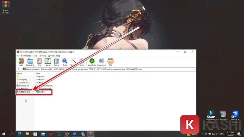 Chạy file autoplay để cài đặt Adobe Character Animator 2024
