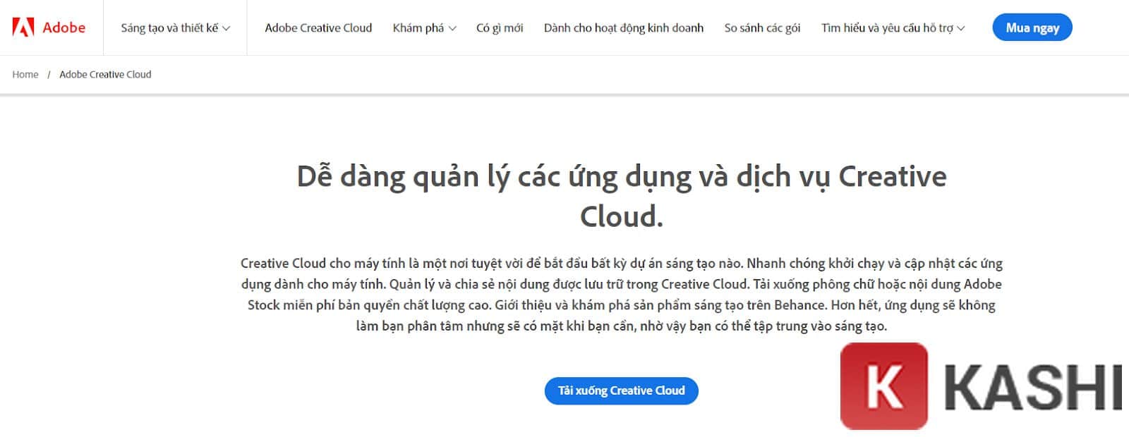 Nút tải Creative Cloud
