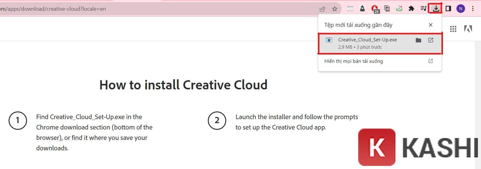 Kiểm tra tiến trình tải xuống