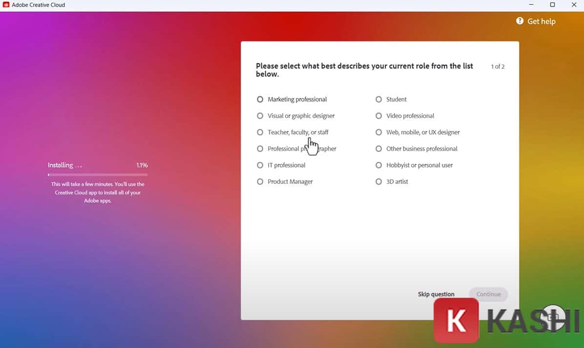 Nhấn Skip question