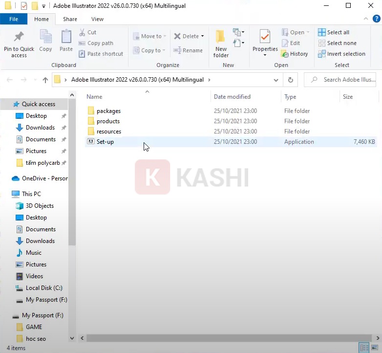 Chạy file "Set-up"