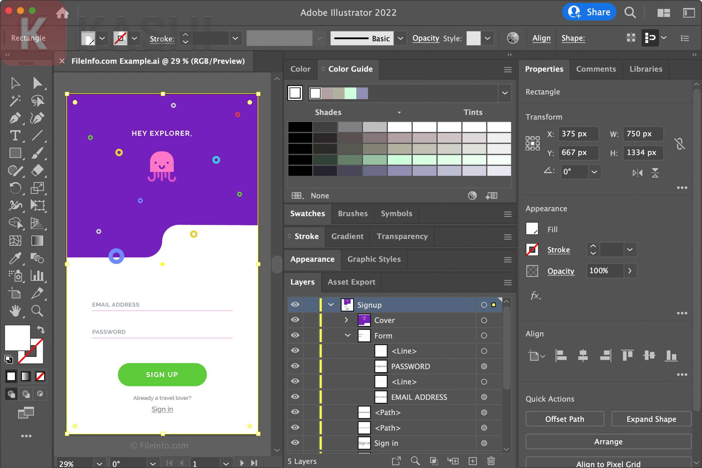 Giao diện phần mềm Adobe Illustrator 2022