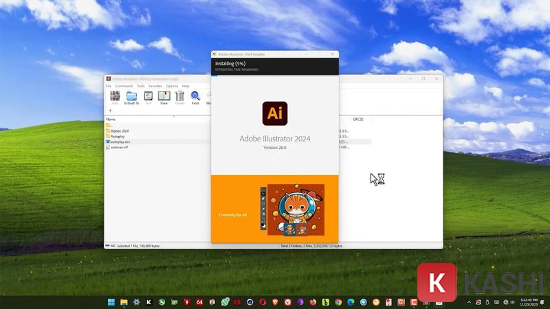 Chờ Adobe Illustrator 2025 cài đặt