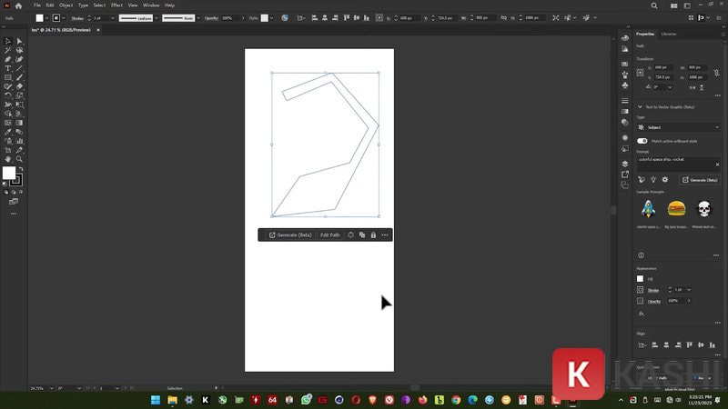 Giao diện Adobe Illustrator 2024 sau khi cài đặt