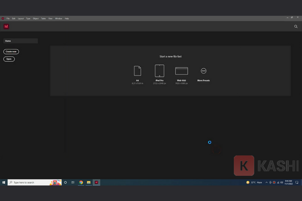 Giao diện Adobe InDesign 2023