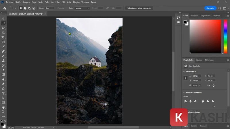 Giao diện Photoshop 2024 sau khi cài đặt